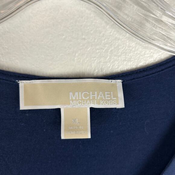 Michael Michael Kors Womens Sleeveless Blouse Size XL Blue V-Neck - Picture 3 of 6